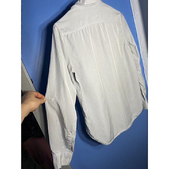 BABATON BY ARITZIA Light Gray Long Sleeve Button-Up Shirt With Dual Chest Pocket - Picture 4 of 10